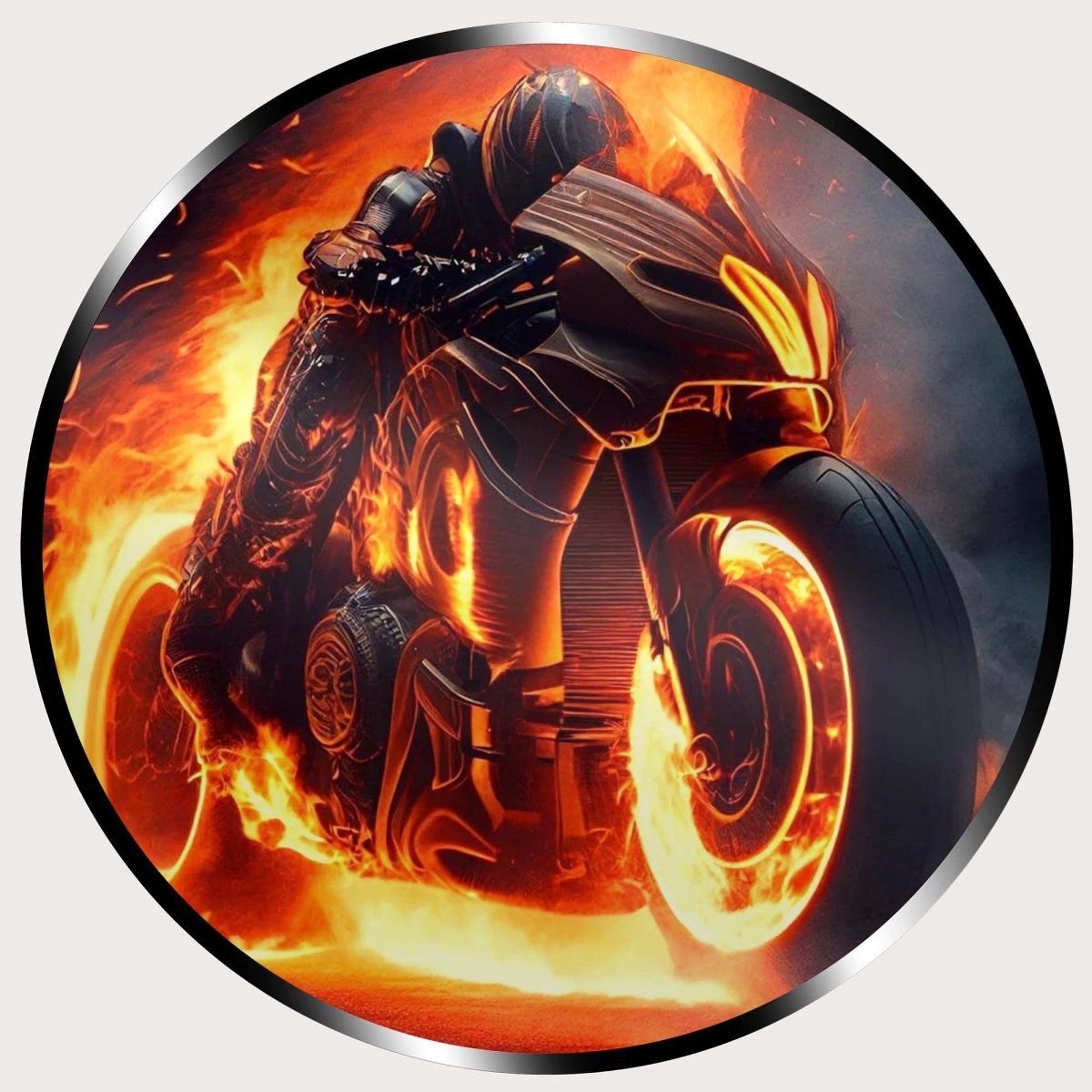 Illuminated Wall Art - Burning Motorbike - madaboutneon