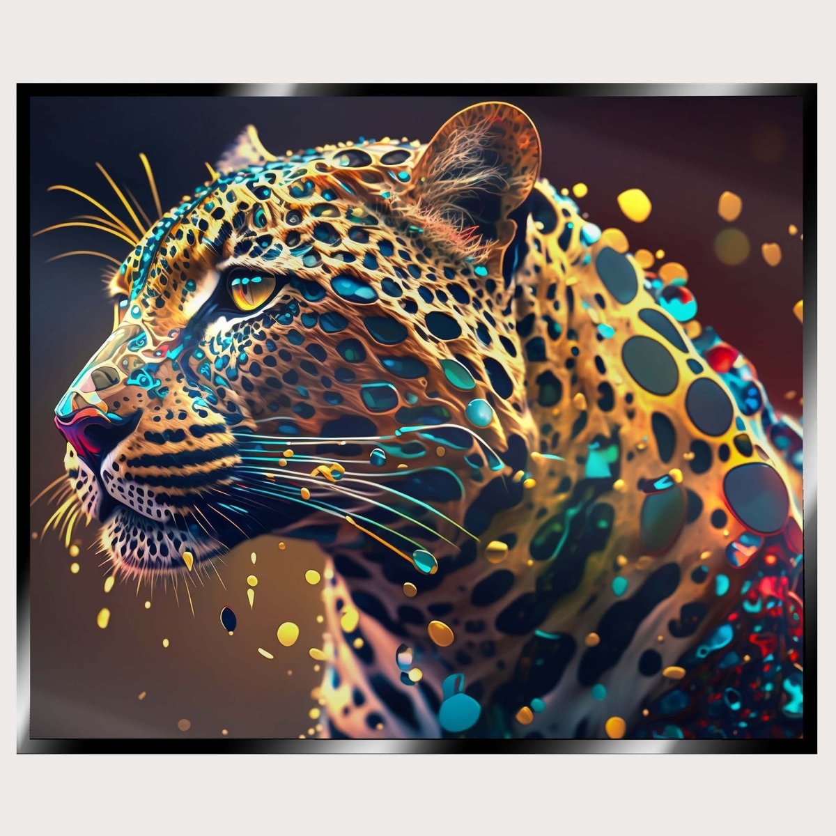 Illuminated Wall Art - Colourful Leopard - madaboutneon