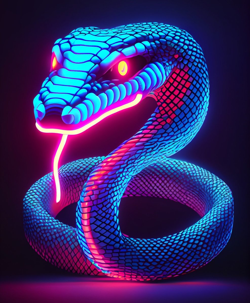 Illuminated Wall Art - Neon Snake - madaboutneon