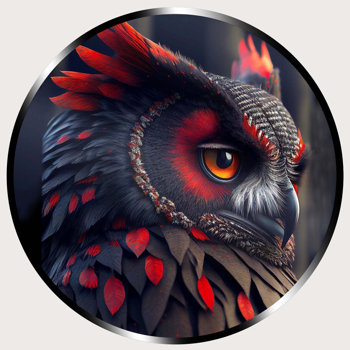 Illuminated Wall Art - Red Owl - madaboutneon