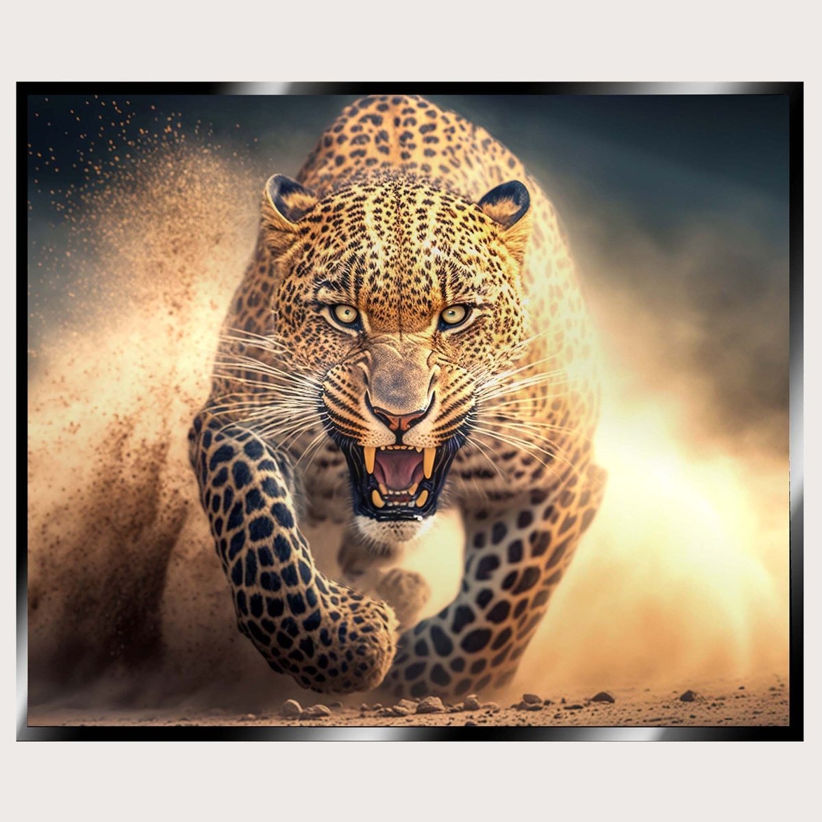 Illuminated Wall Art - Sprinting Leopard - madaboutneon