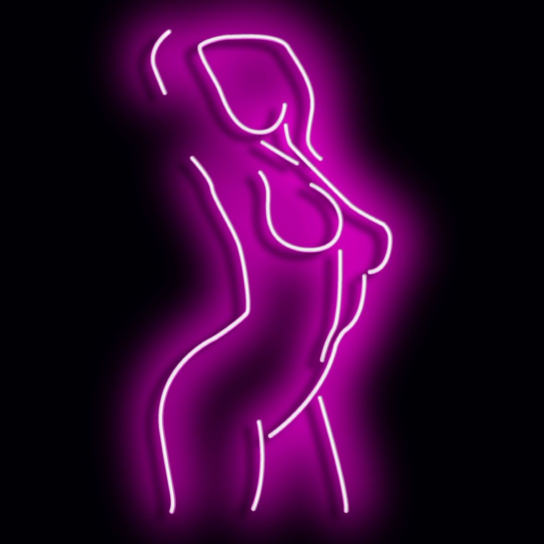 Personalised LED Neon Sign FEMININE SILHOUETTE - madaboutneon