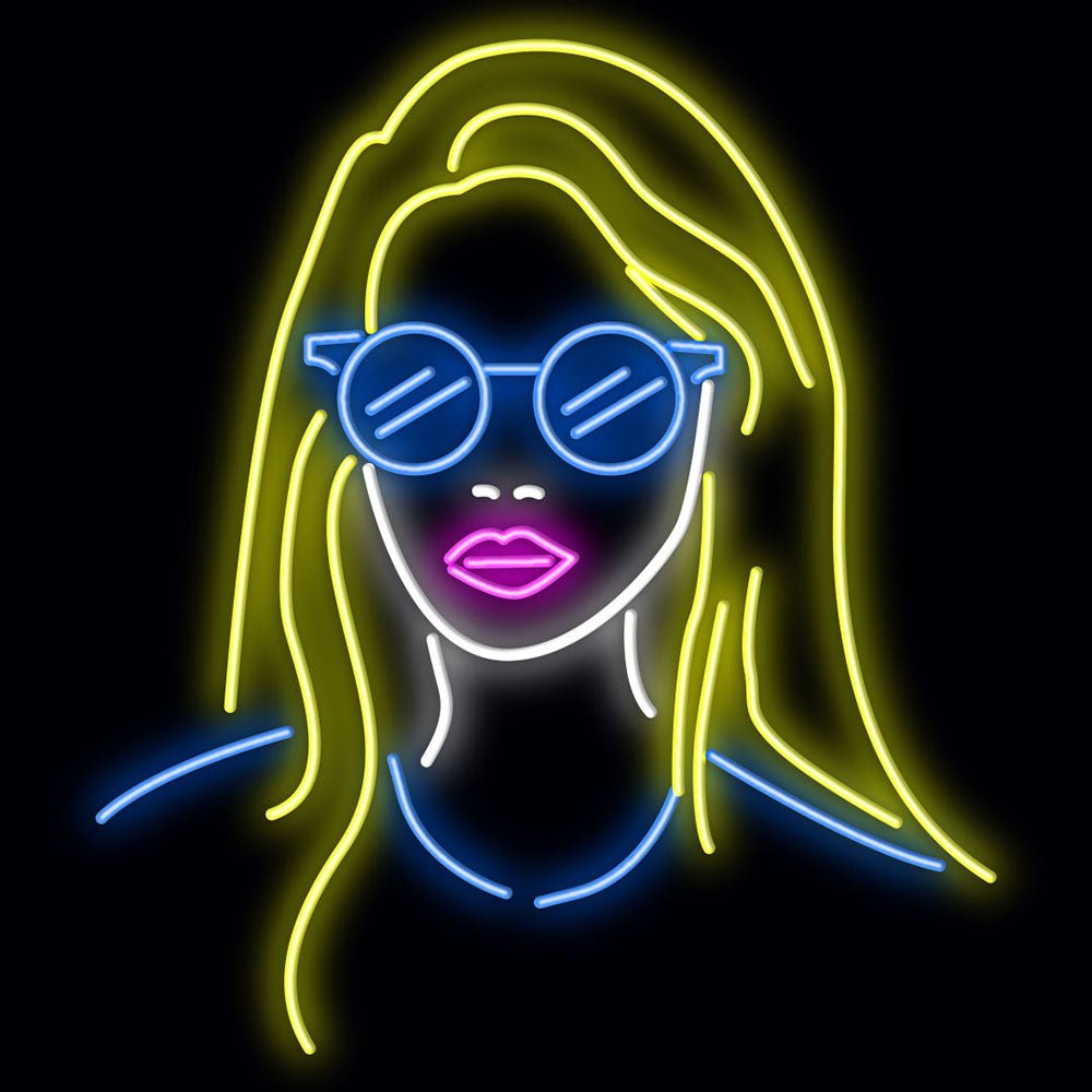 Personalised LED Neon Sign GIRL WITH BLONDE HAIR - madaboutneon