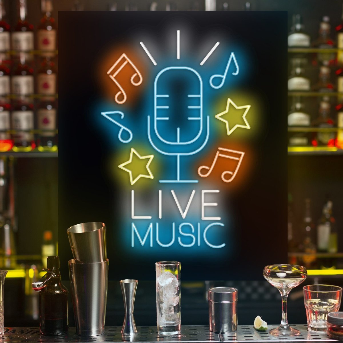 Personalised LED Neon Sign LIVE MUSIC - madaboutneon
