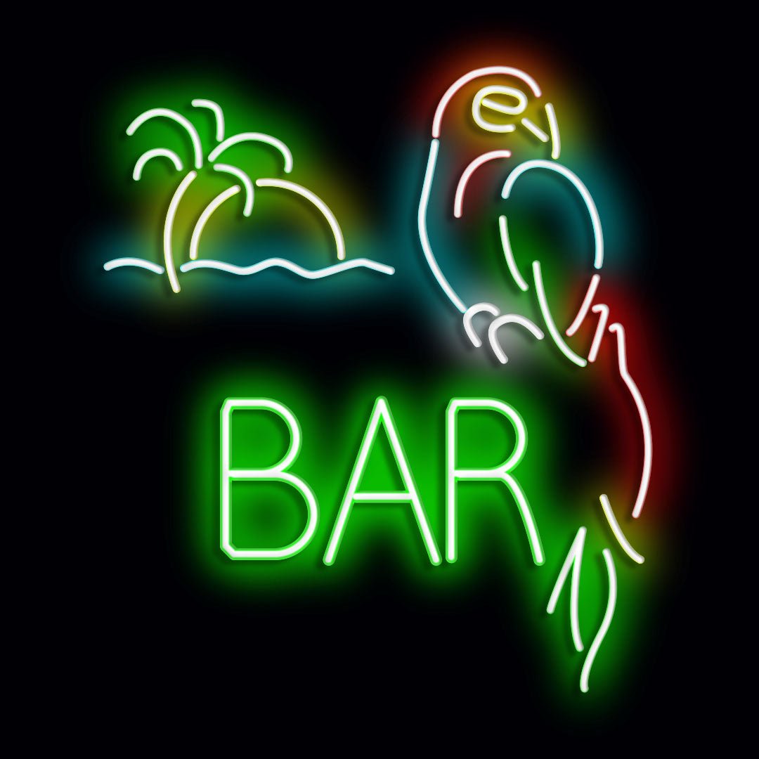 Personalised LED Neon Sign PARROT BAR - madaboutneon