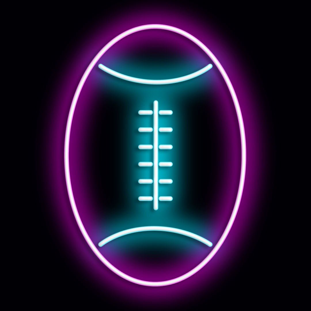 Personalised LED Neon Sign RUGBY BALL - madaboutneon