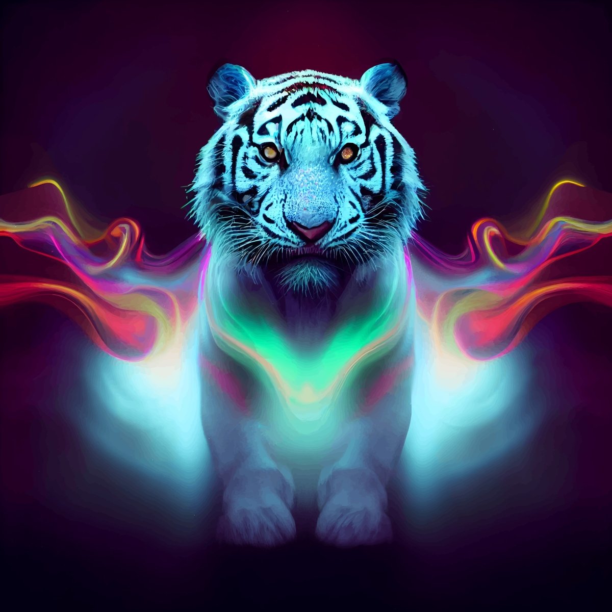 Personalized White Tiger 2 Neon Sign 600mm X 250mm - madaboutneon