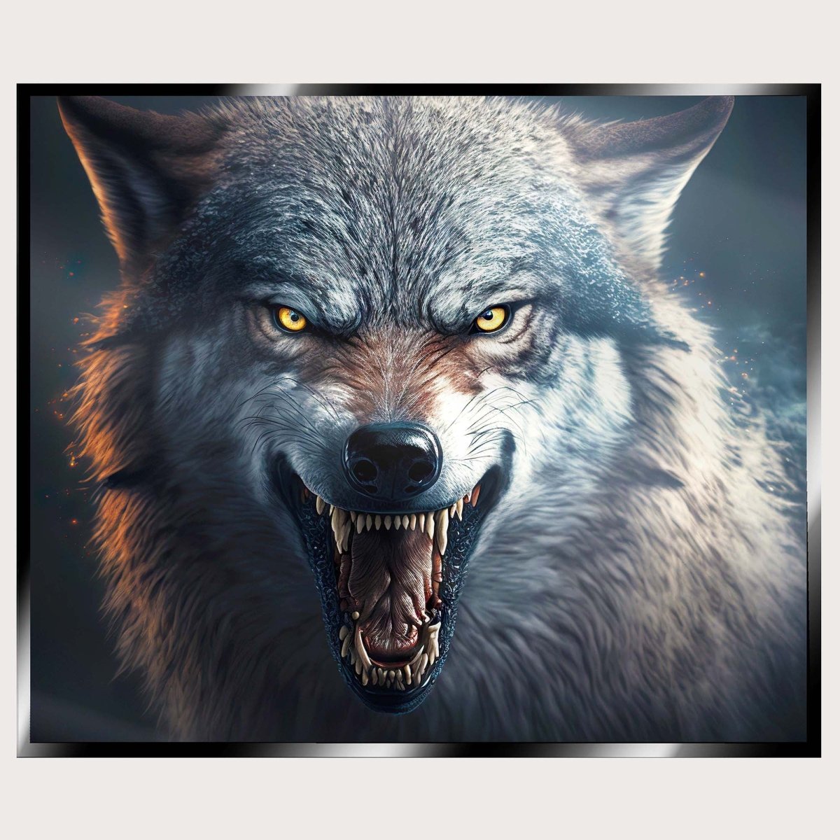 Illuminated Wall Art - Angry Wolf - madaboutneon