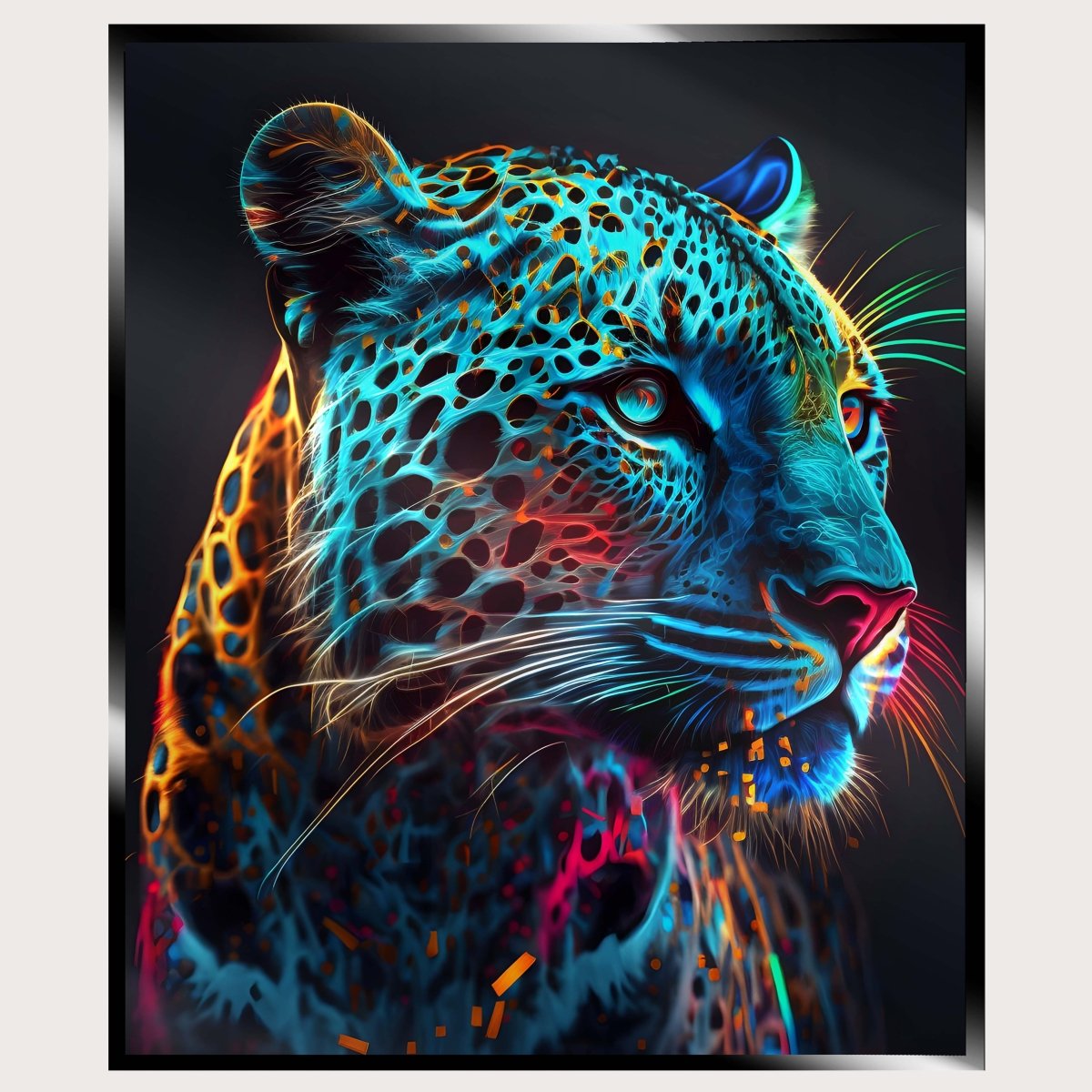 Illuminated Wall Art - Blue Leopard - madaboutneon