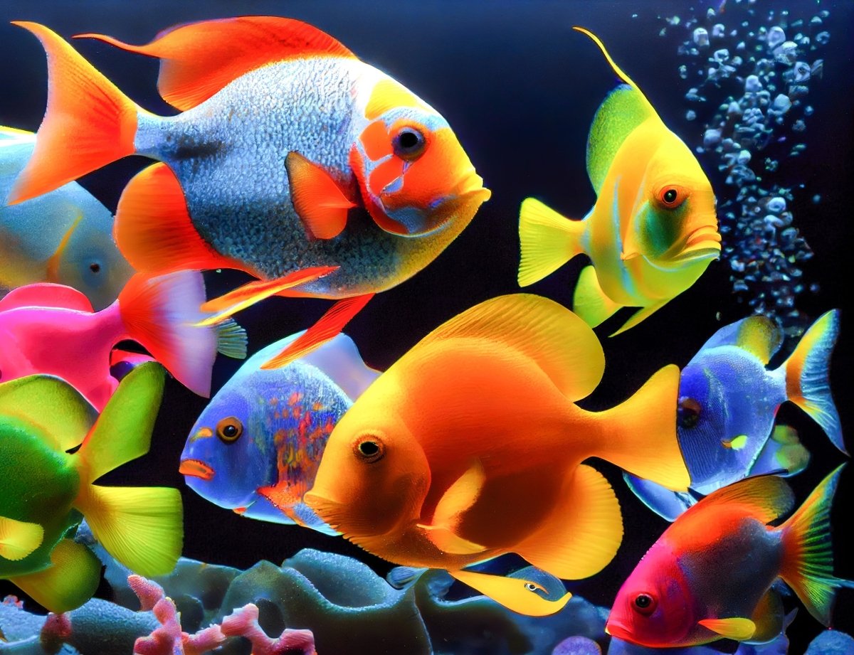 Illuminated Wall Art - Colourful Fish - madaboutneon