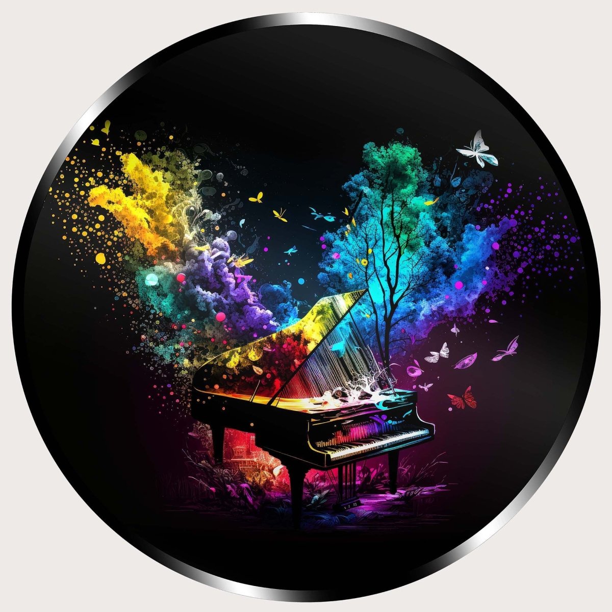 Illuminated Wall Art - Colourful Piano - madaboutneon