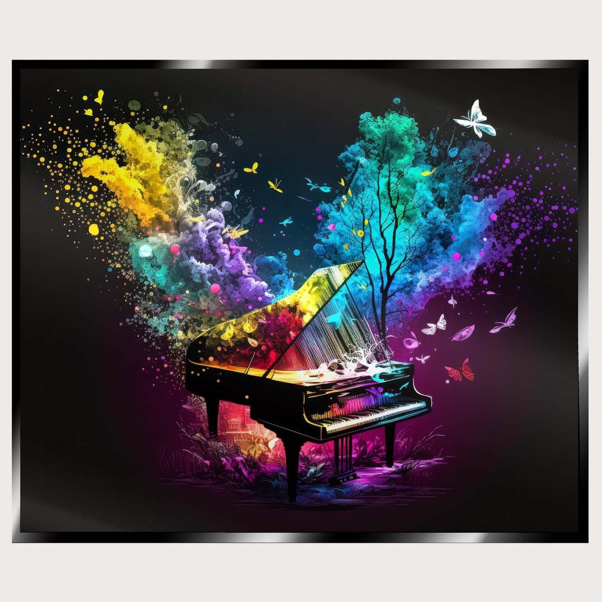Illuminated Wall Art - Colourful Piano - madaboutneon
