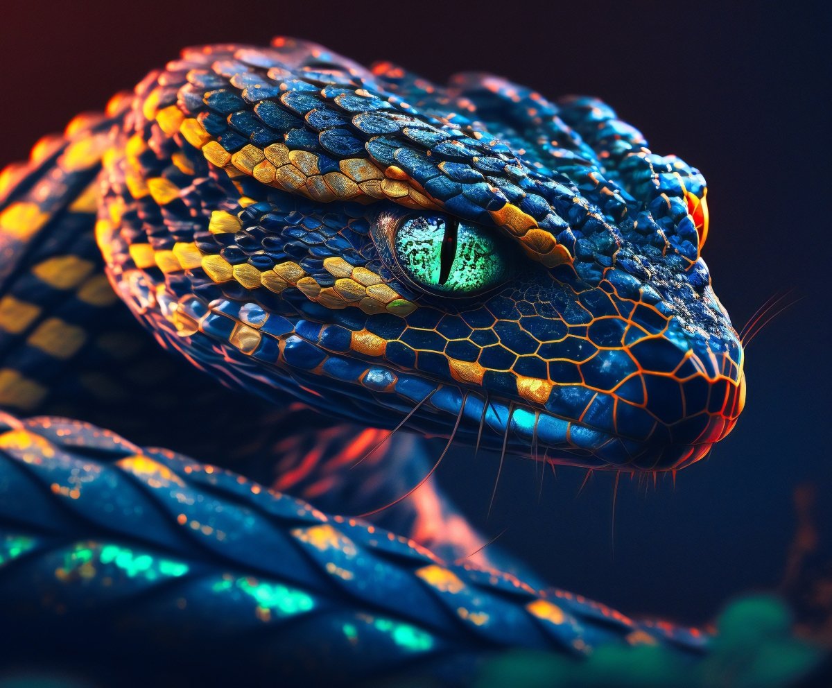 Illuminated Wall Art - Colourful Snake - madaboutneon
