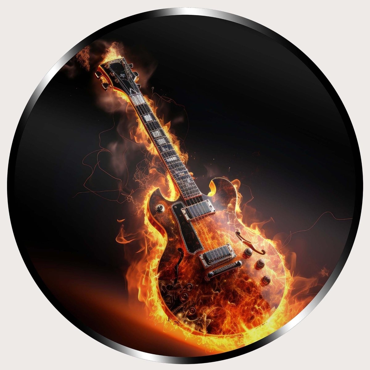 Illuminated Wall Art - Flaming Guitar - madaboutneon