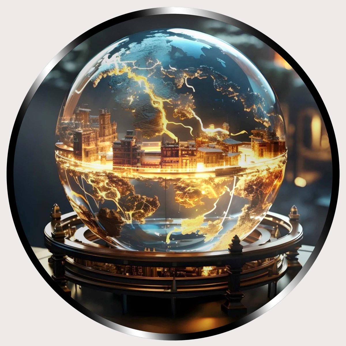 Illuminated Wall Art - Glass Globe Scene - madaboutneon