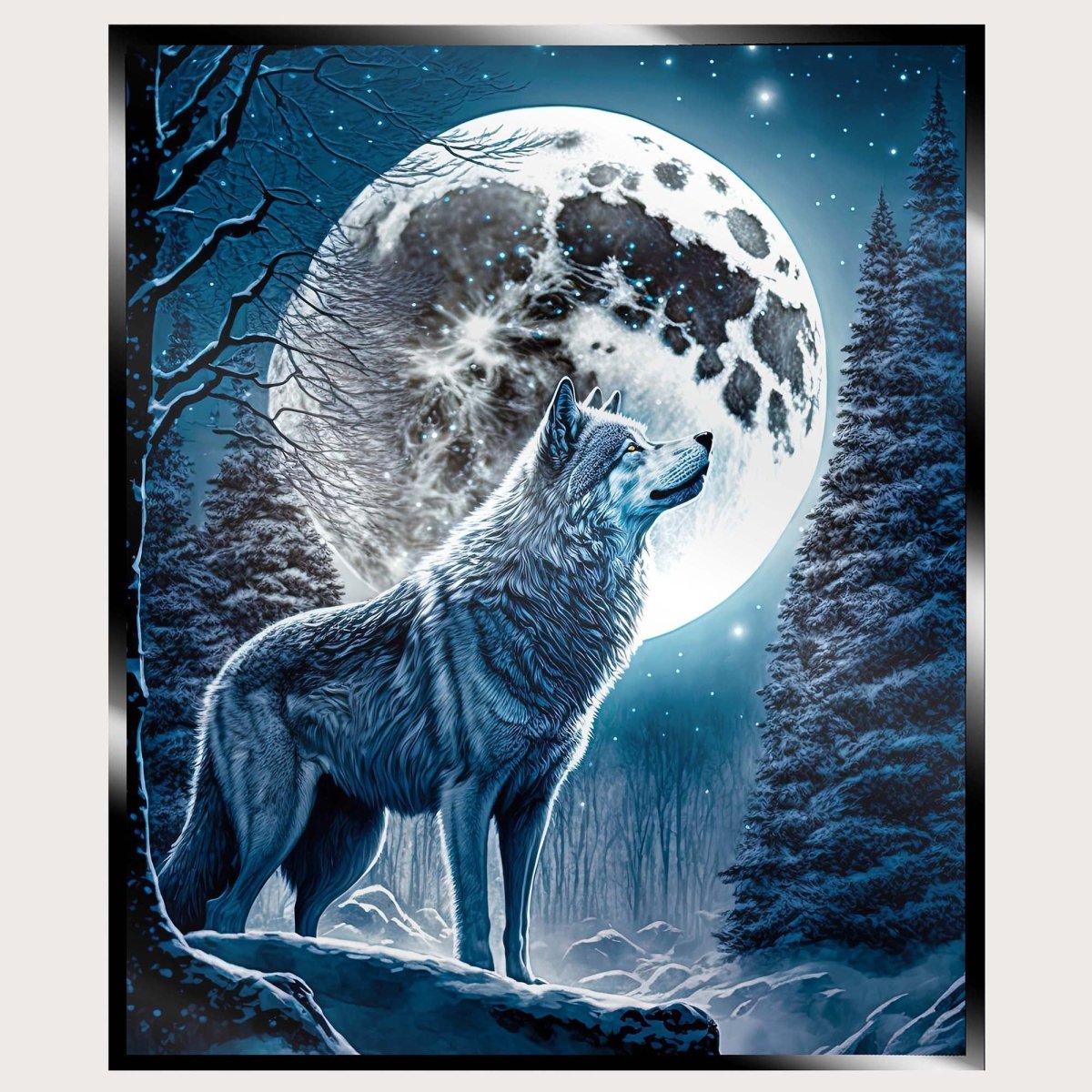 Illuminated Wall Art - Howling Wolf - madaboutneon