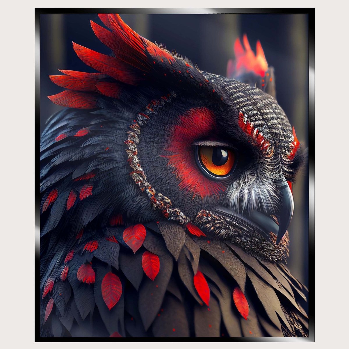 Illuminated Wall Art - Red Owl - madaboutneon
