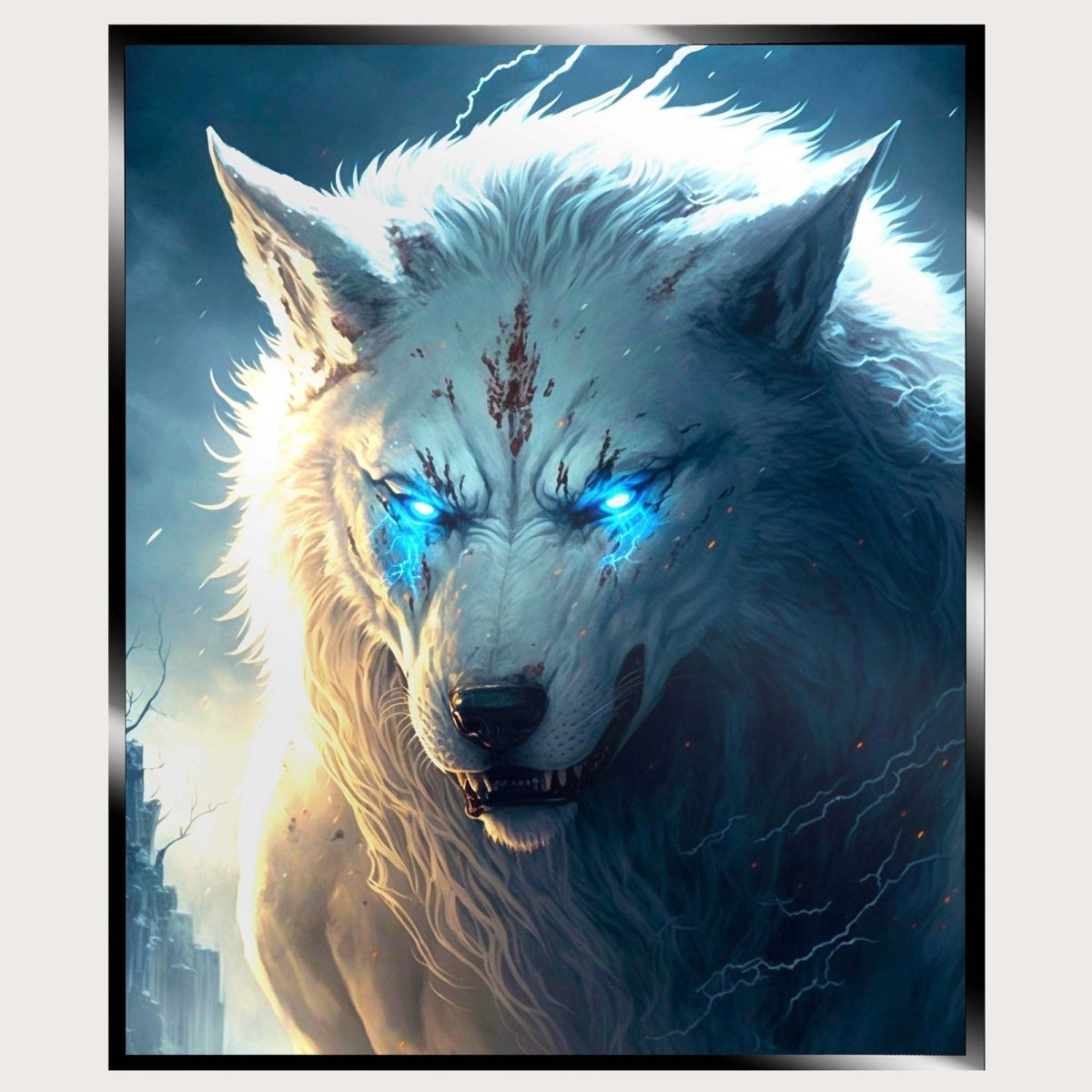 Illuminated Wall Art - White Wolf - madaboutneon