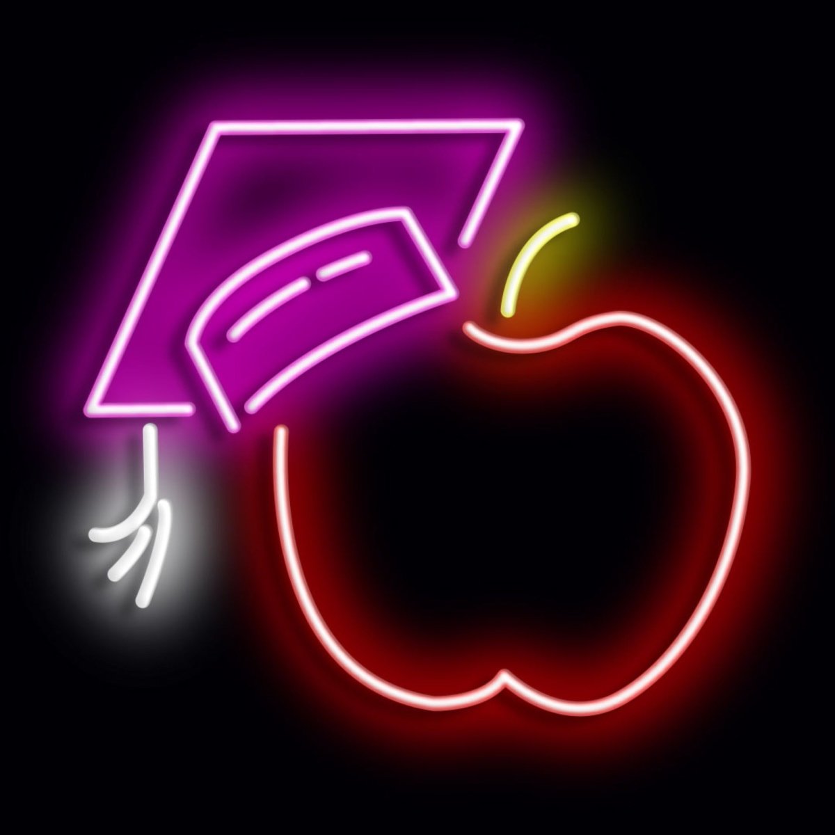 Personalised LED Neon Sign APPLE HAT - madaboutneon