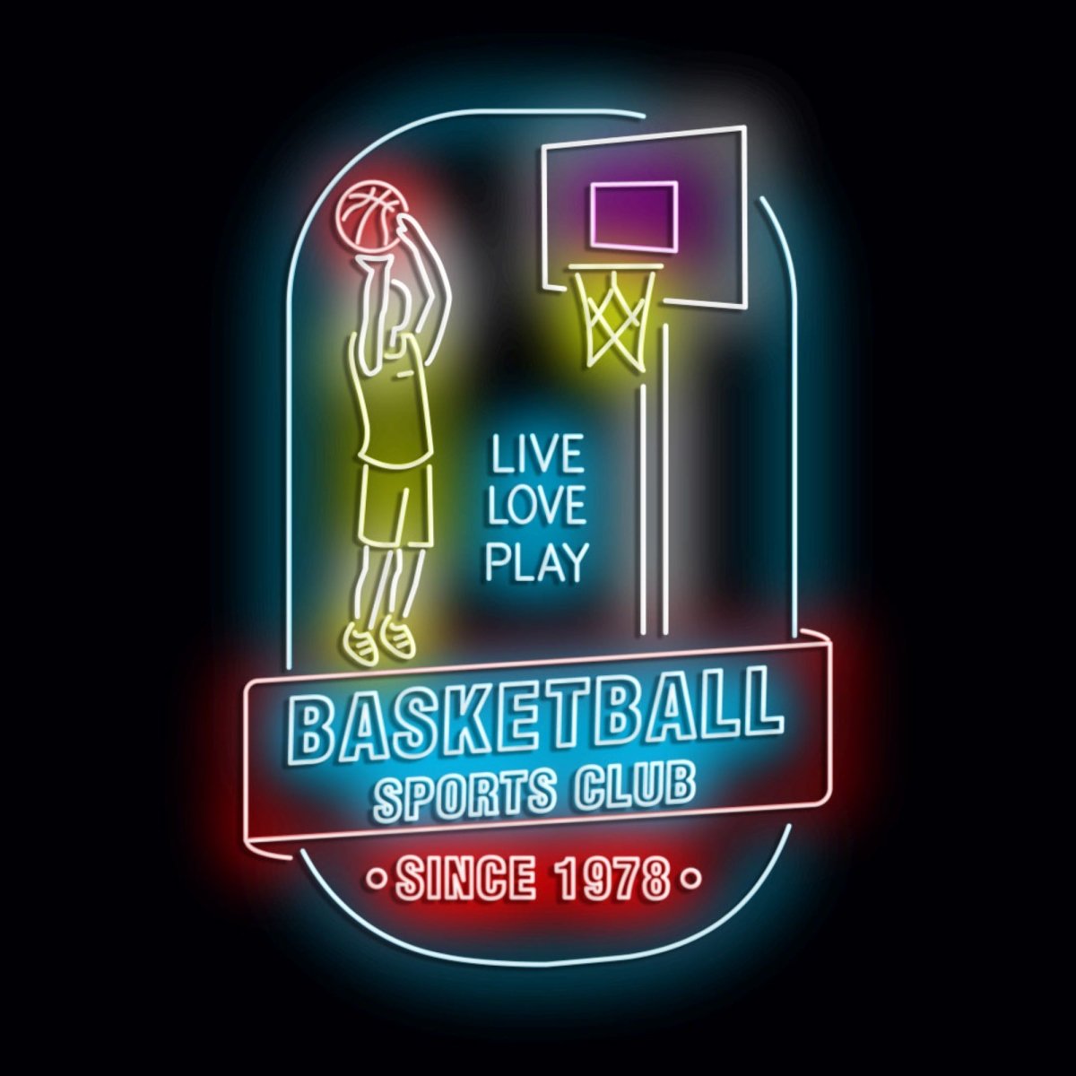 Personalised LED Neon Sign BASKETBALL 2 - madaboutneon