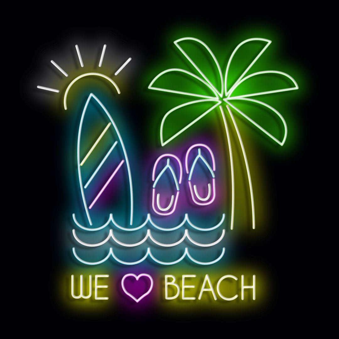 Personalised LED Neon Sign BEACH 1 - madaboutneon
