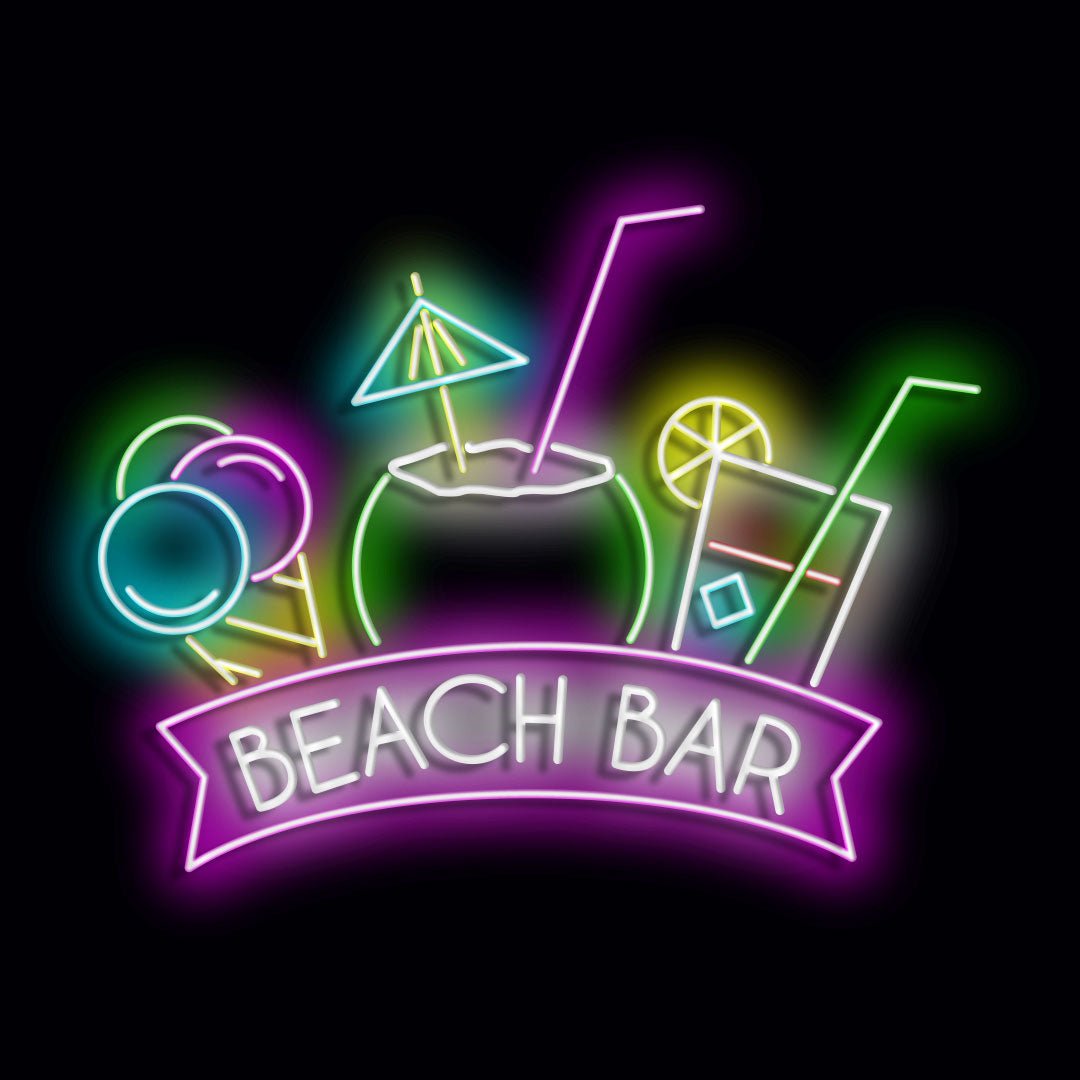 Personalised LED Neon Sign BEACH BAR - madaboutneon