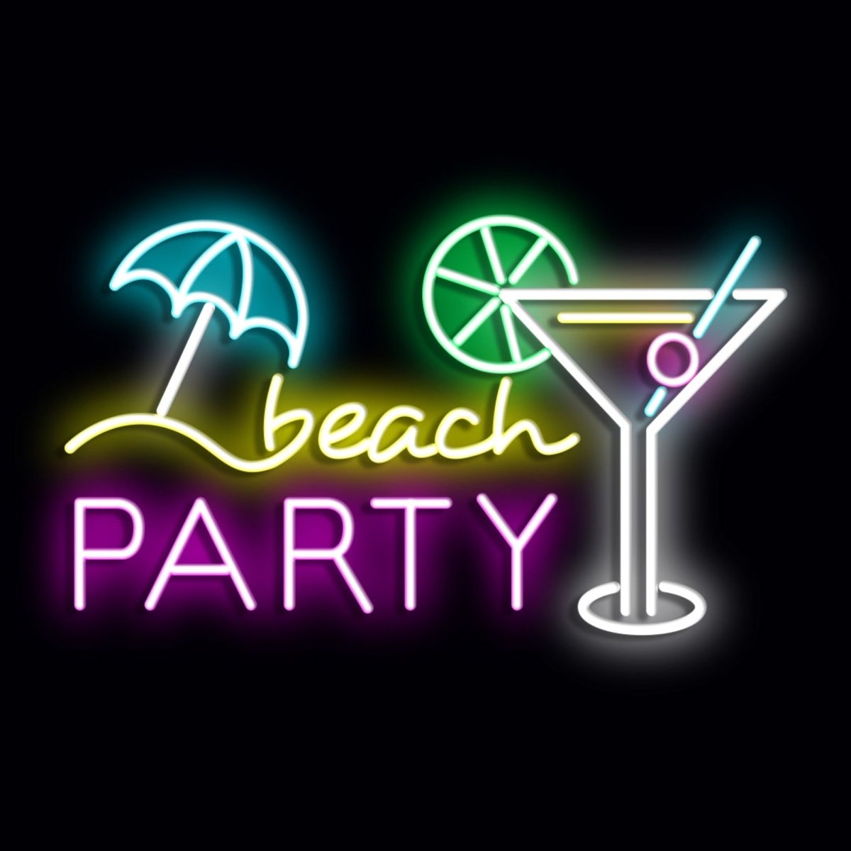 Personalised LED Neon Sign BEACH PARTY 5 - madaboutneon