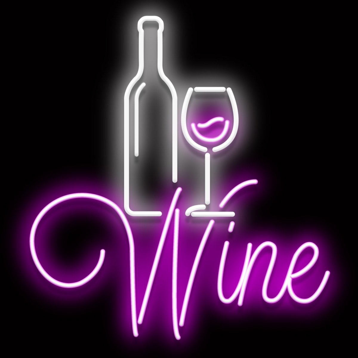 Personalised LED Neon Sign BOTTLE WINE - madaboutneon