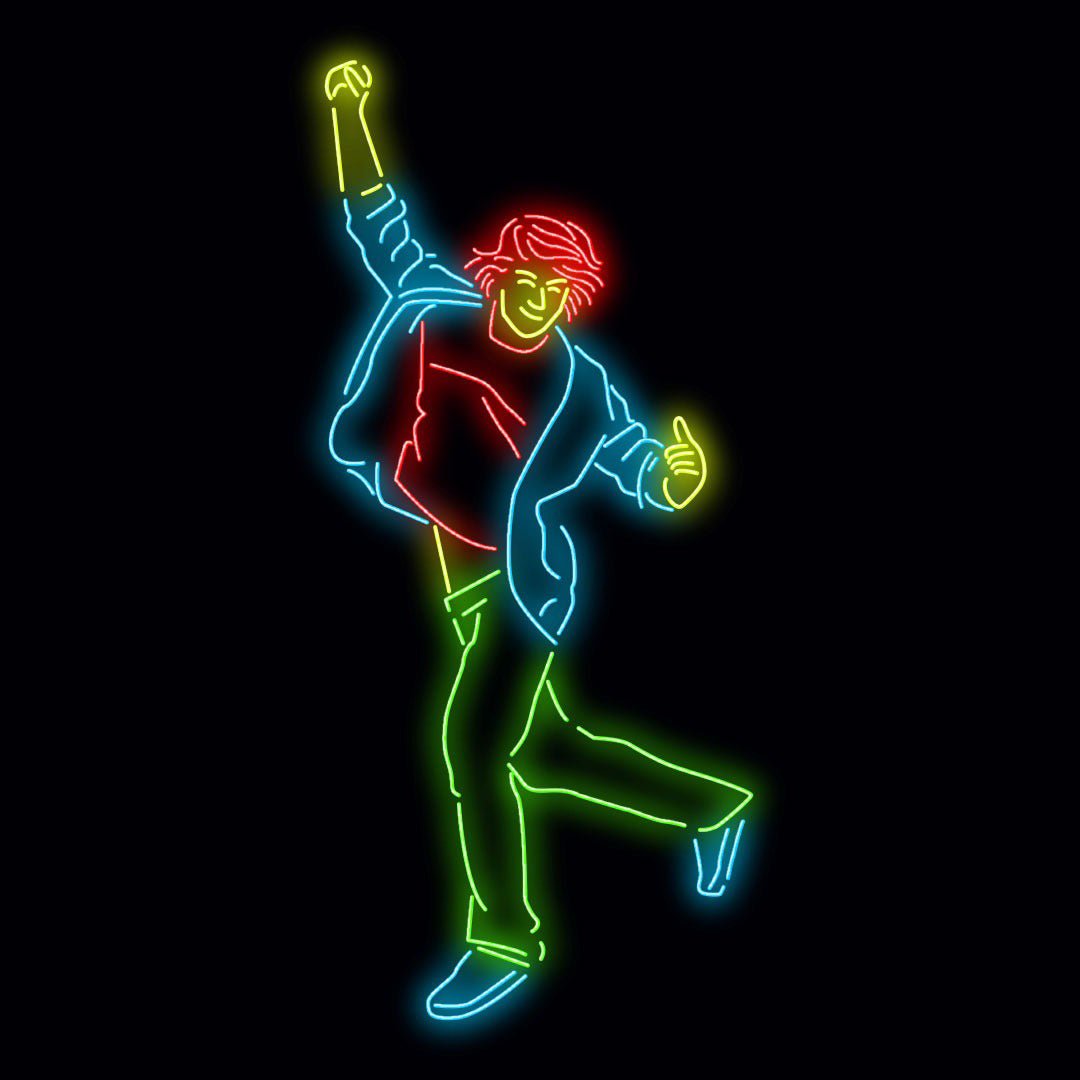Personalised LED Neon Sign BREAK DANCER - madaboutneon