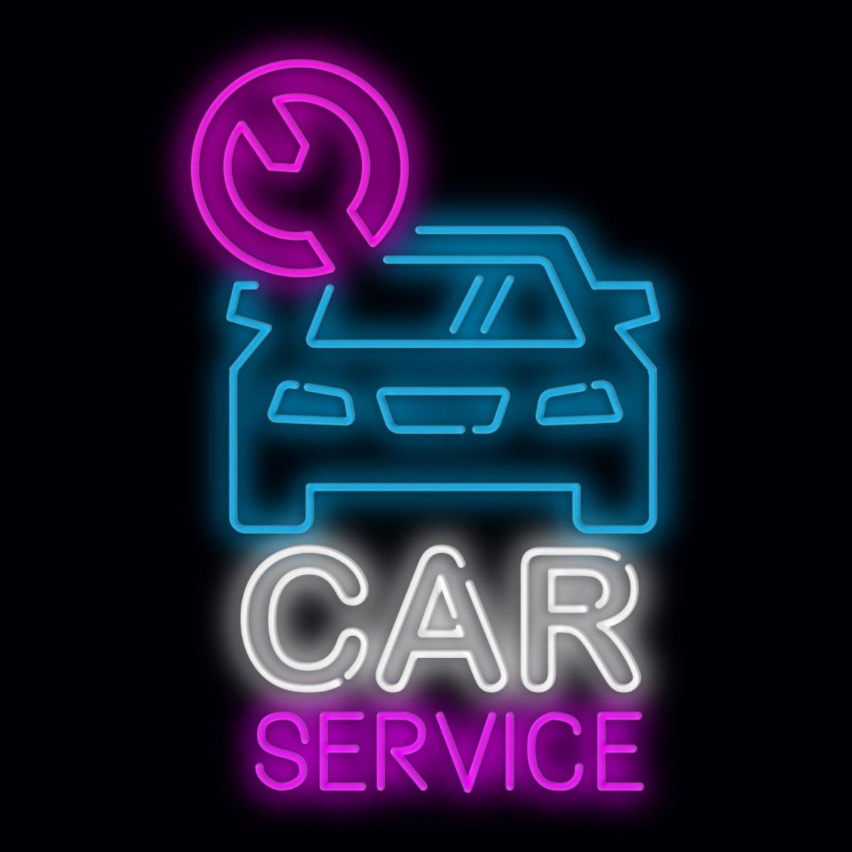 Personalised LED Neon Sign CAR SERVICE - madaboutneon