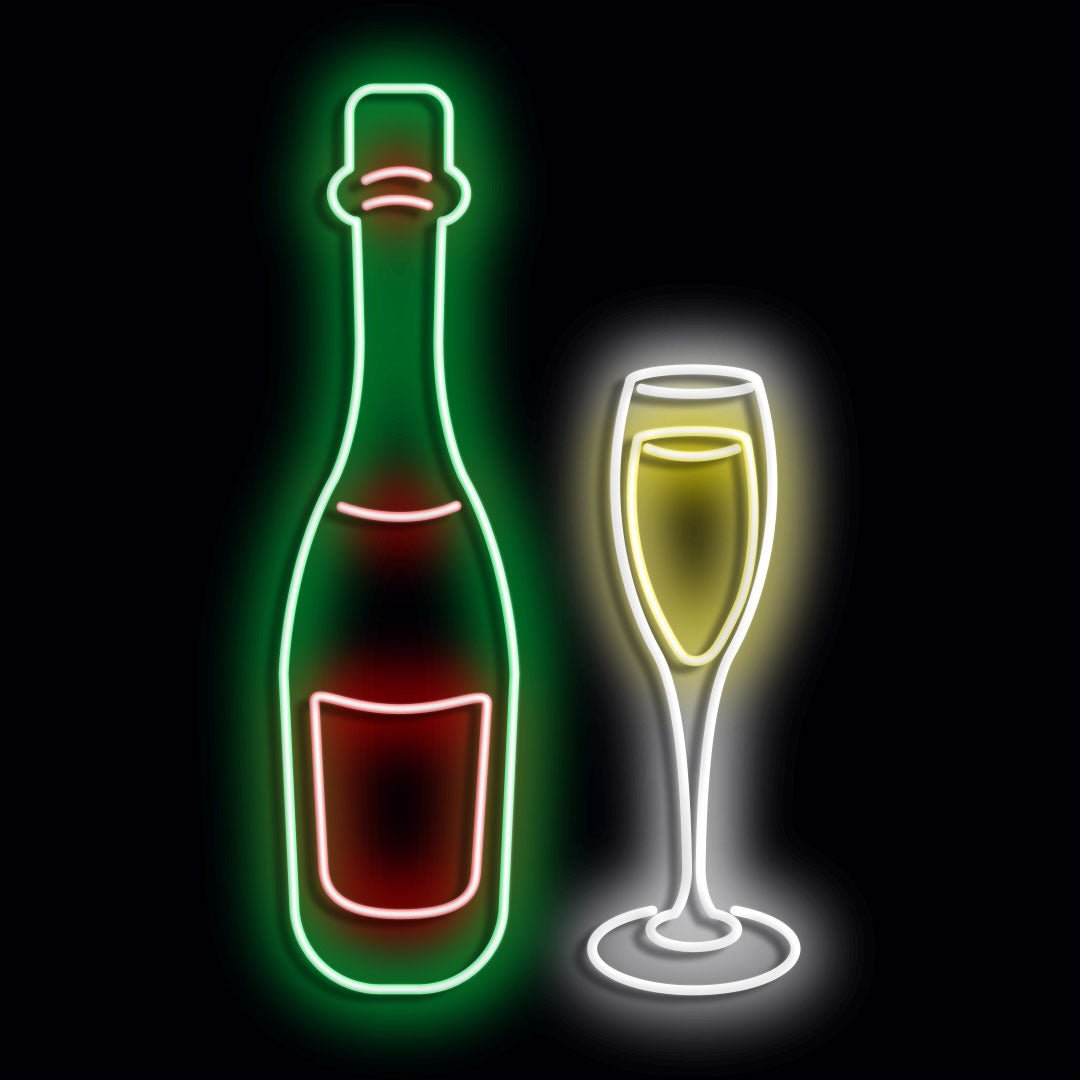 Personalised LED Neon Sign CHAMPAGNE - madaboutneon