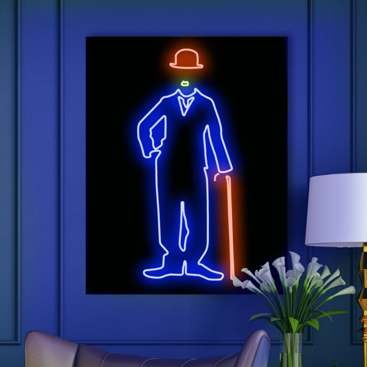 Personalised LED Neon Sign CHARLIE CHAPLIN - madaboutneon
