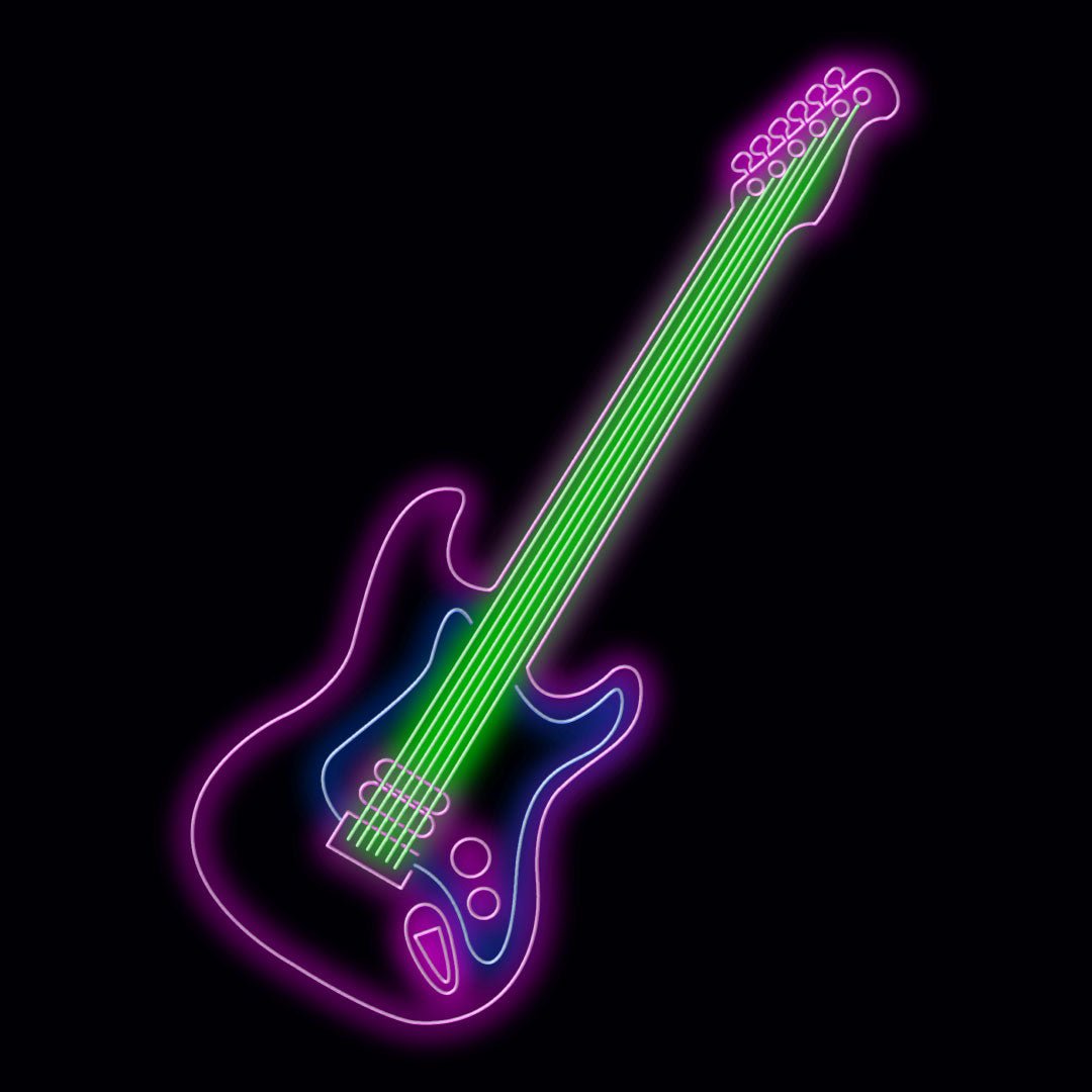 Personalised LED Neon Sign ELECTRIC GUITAR - madaboutneon