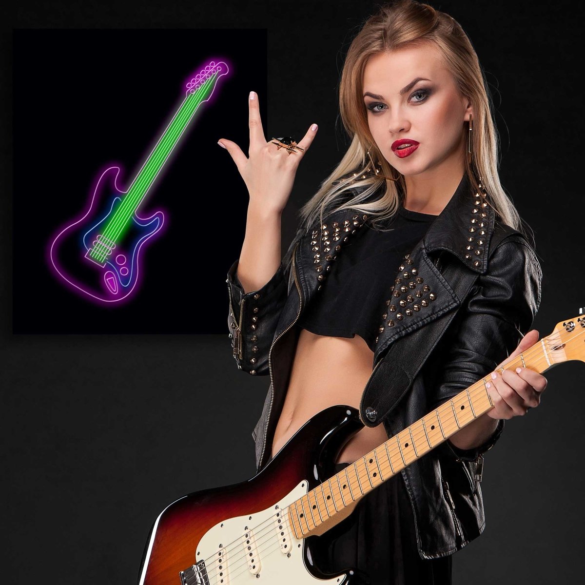 Personalised LED Neon Sign ELECTRIC GUITAR - madaboutneon