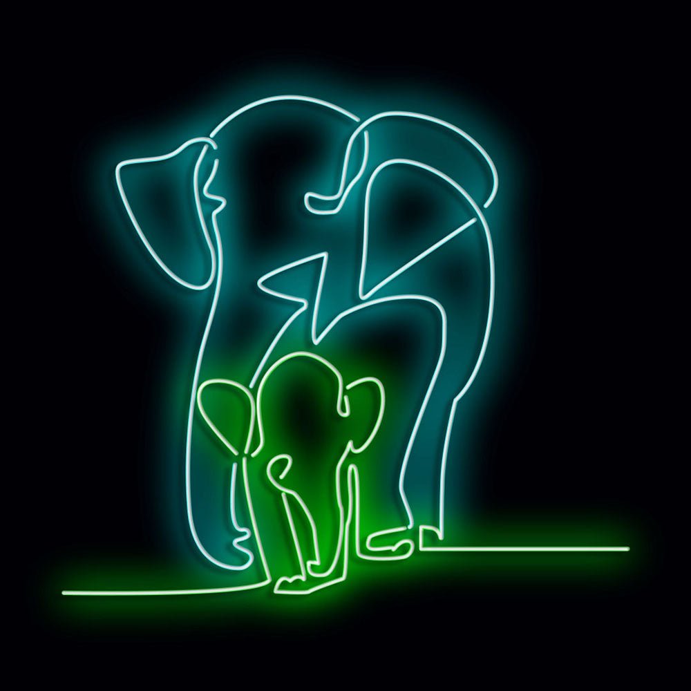Personalised LED Neon Sign ELEPHANT FAMILY - madaboutneon