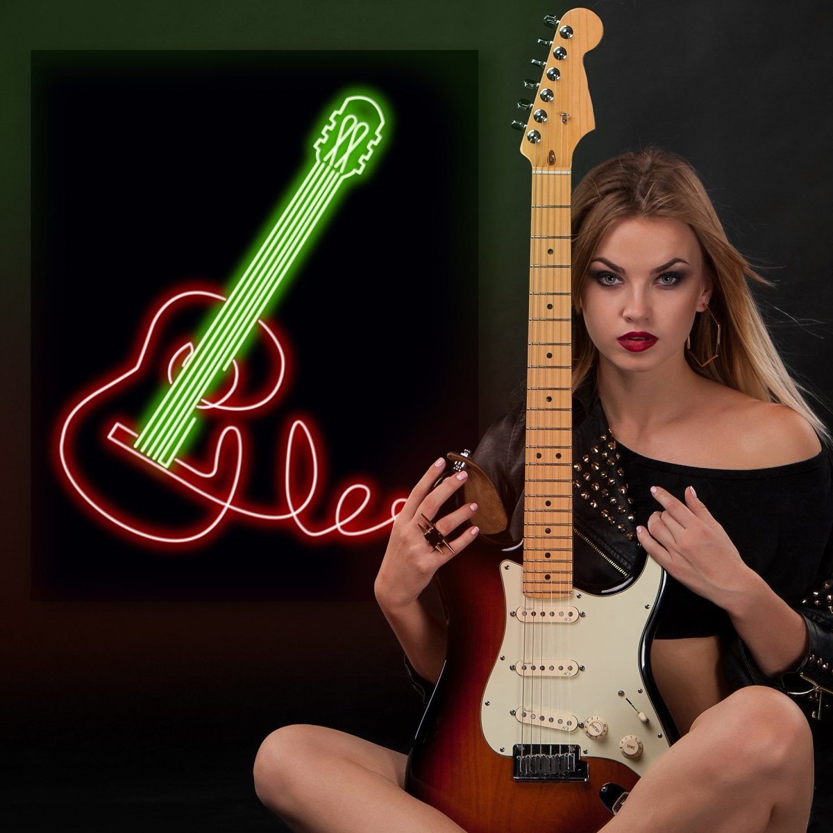 Personalised LED Neon Sign GUITAR 4 - madaboutneon