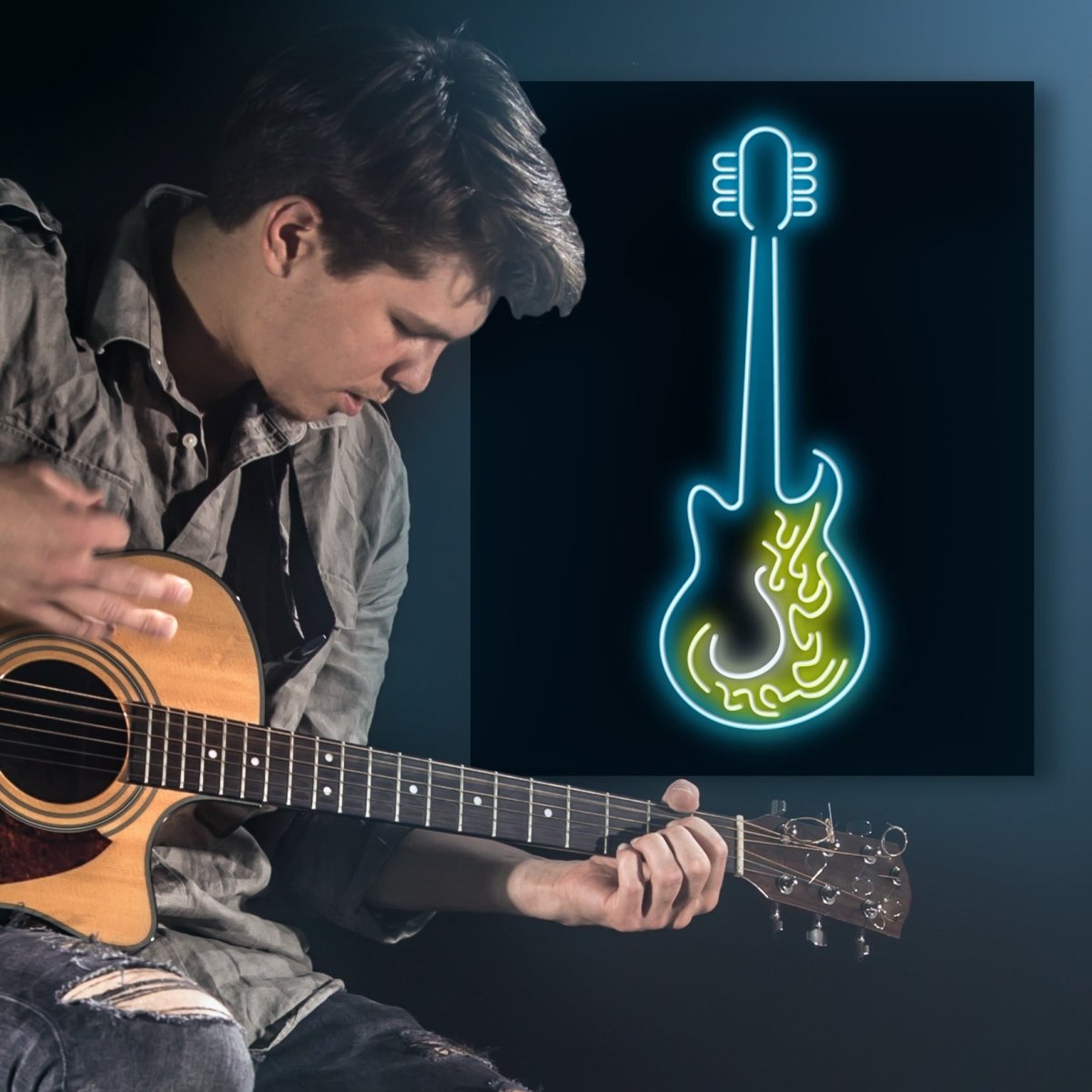 Personalised LED Neon Sign GUITAR - madaboutneon