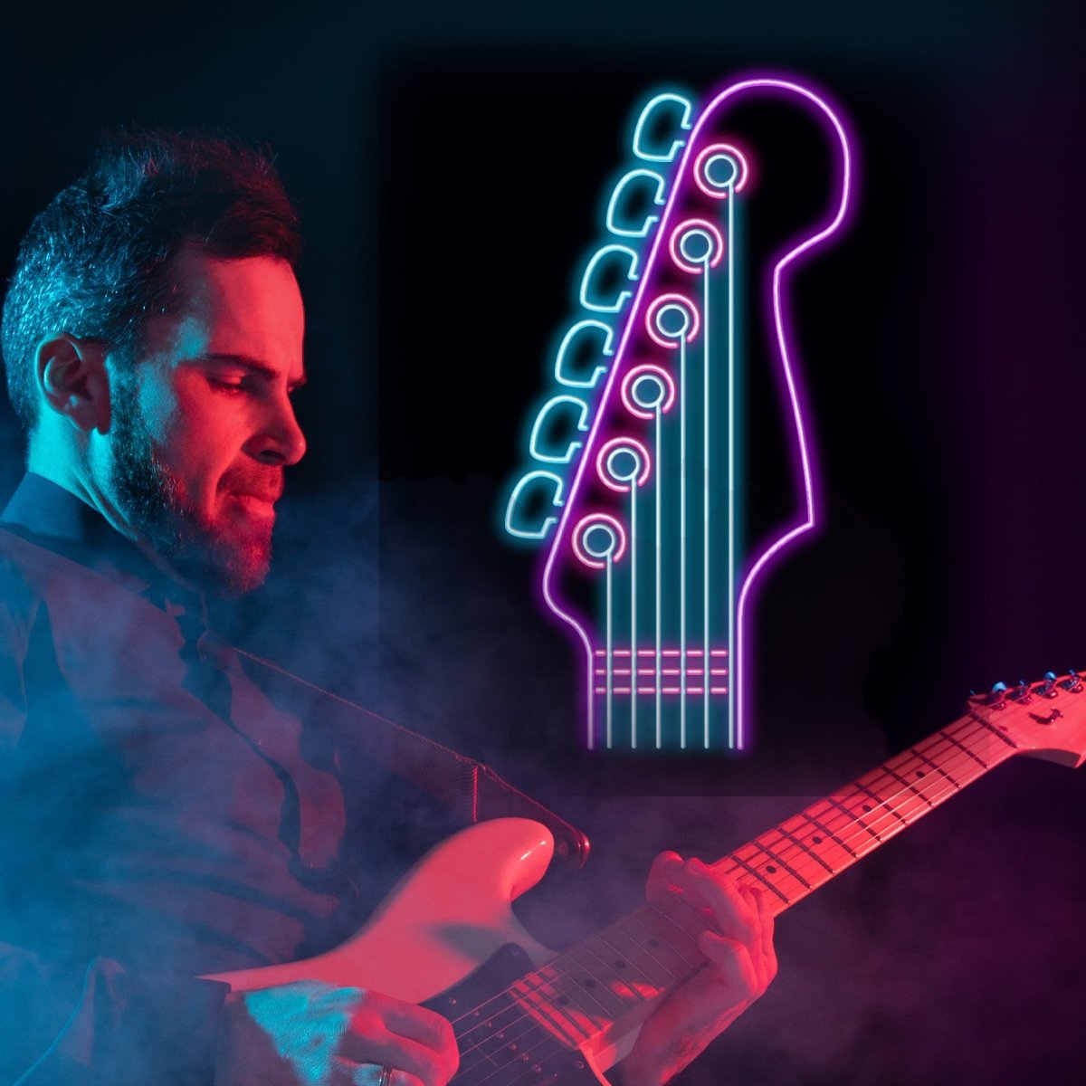 Personalised LED Neon Sign GUITAR NECK - madaboutneon