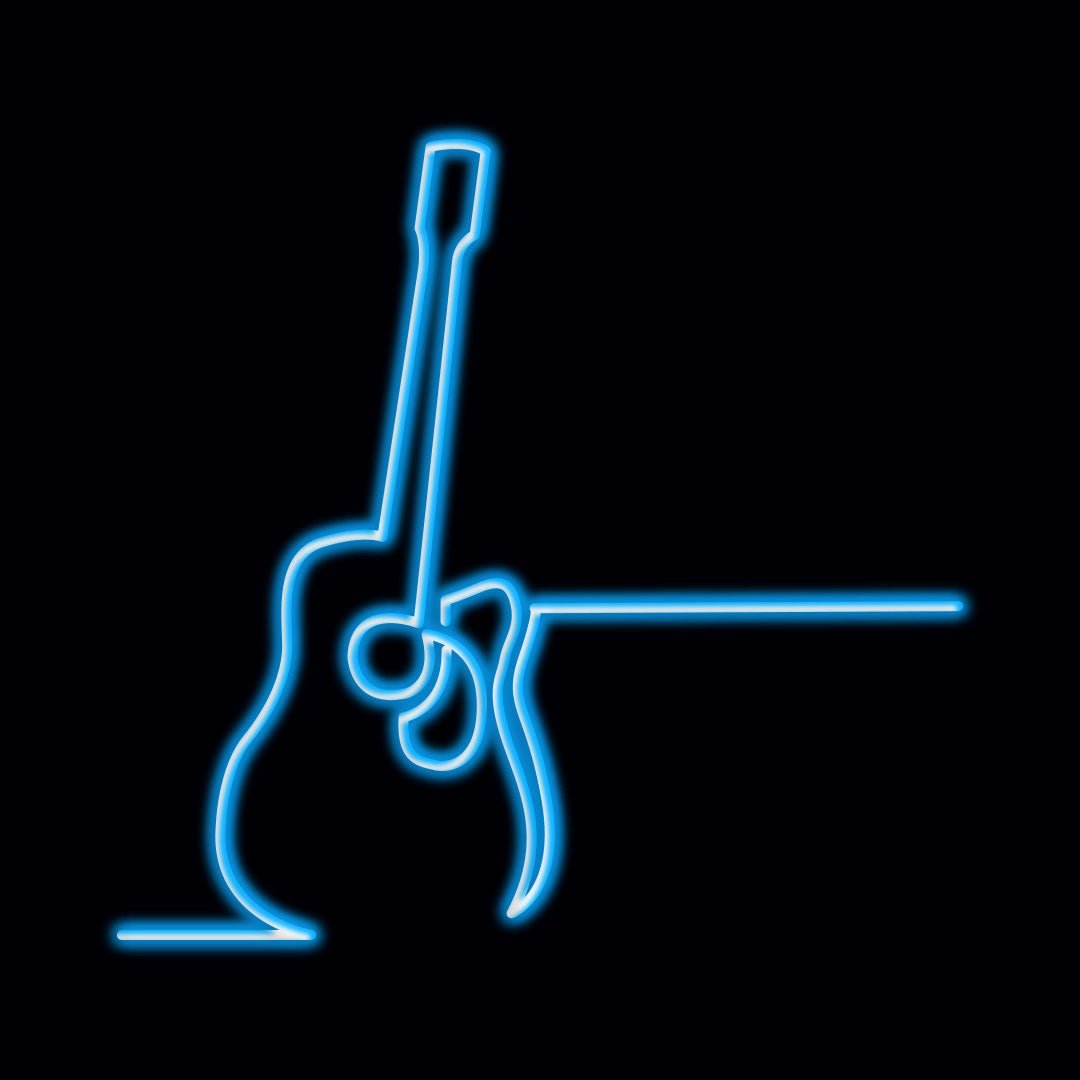 Personalised LED Neon Sign GUITAR SILHOUETTE - madaboutneon
