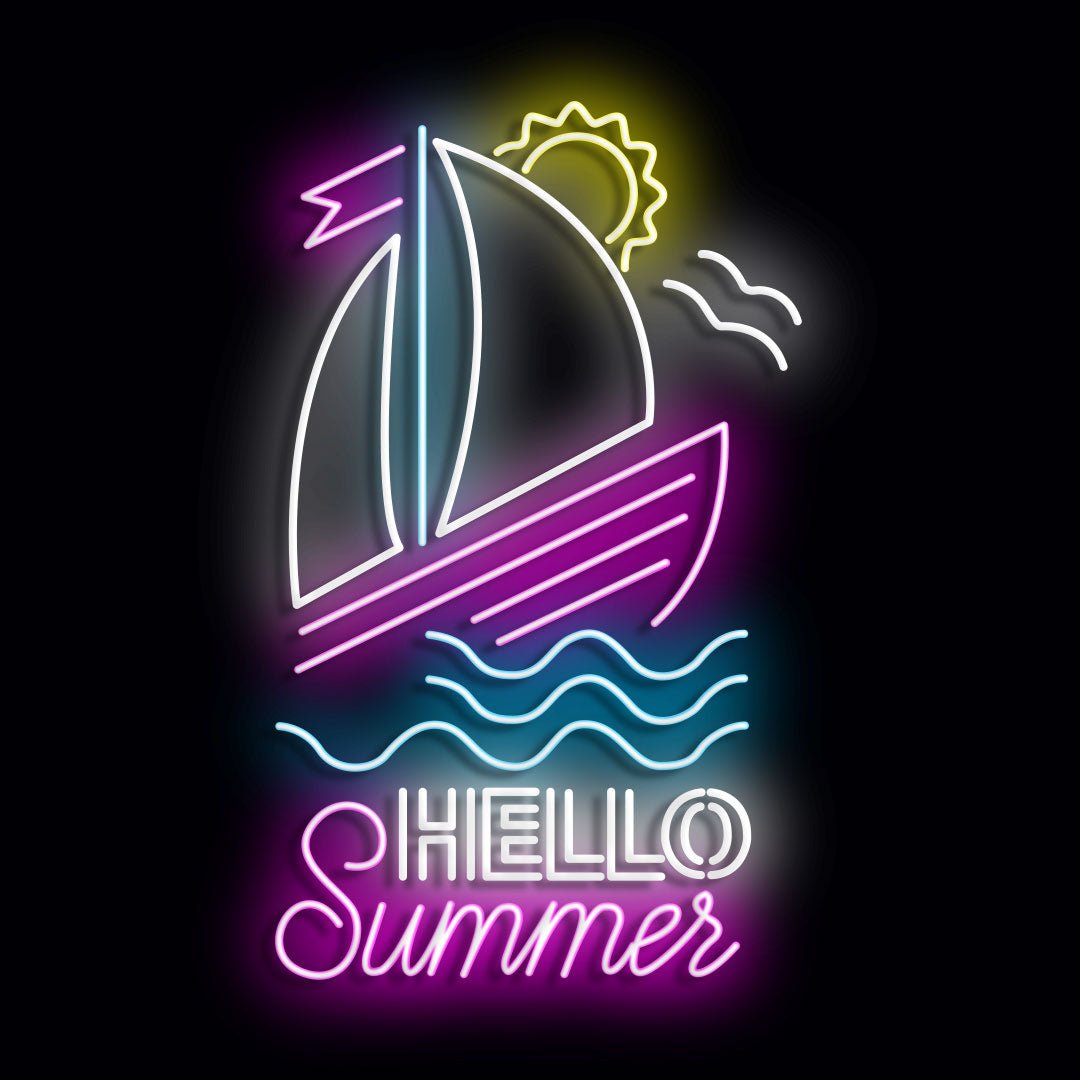 Personalised LED Neon Sign HELLO SUMMER - madaboutneon
