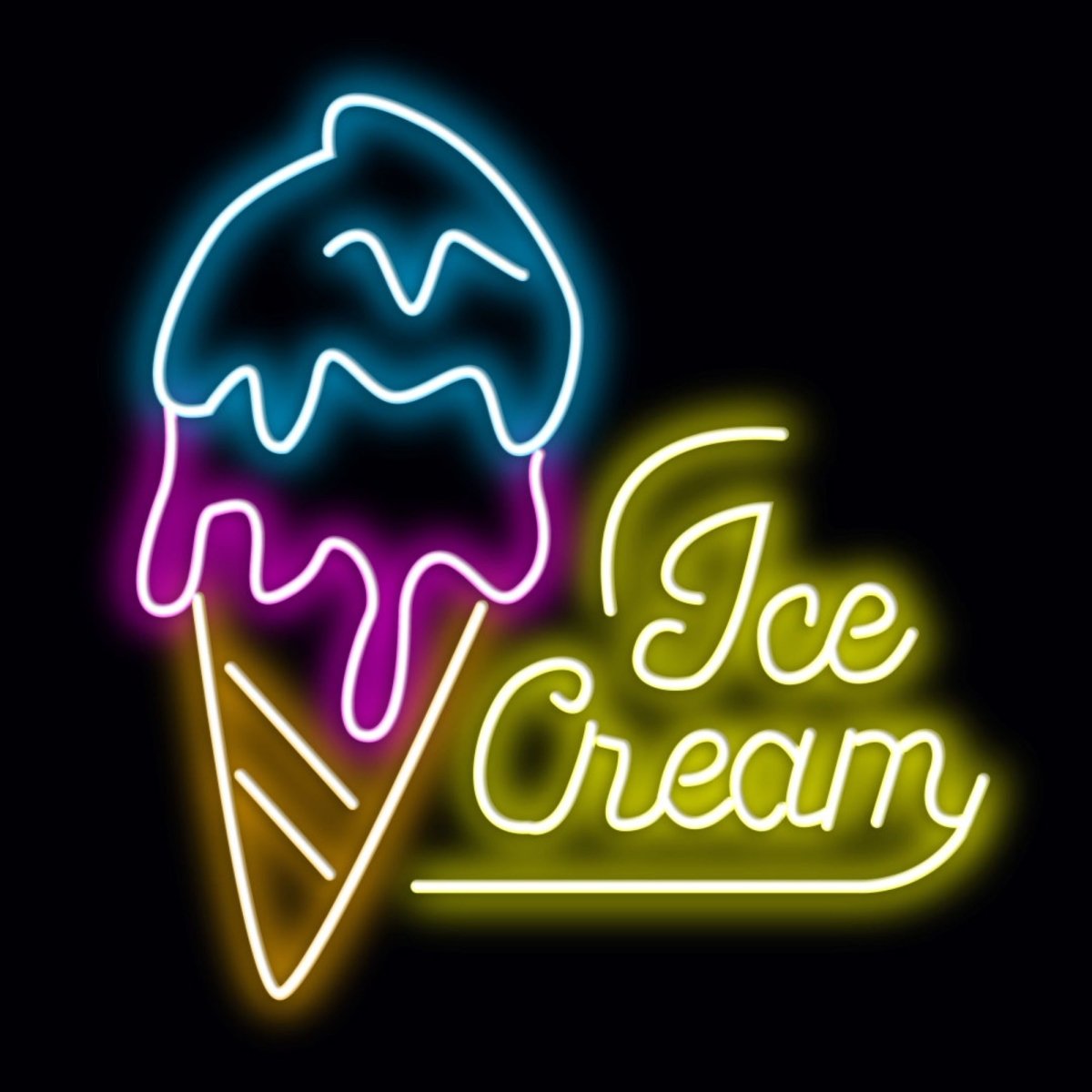 Personalised LED Neon Sign ICE CREAM 2 - madaboutneon