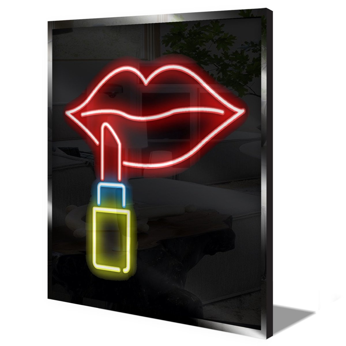 Personalised LED Neon Sign LIPS AND LIPSTICK - madaboutneon
