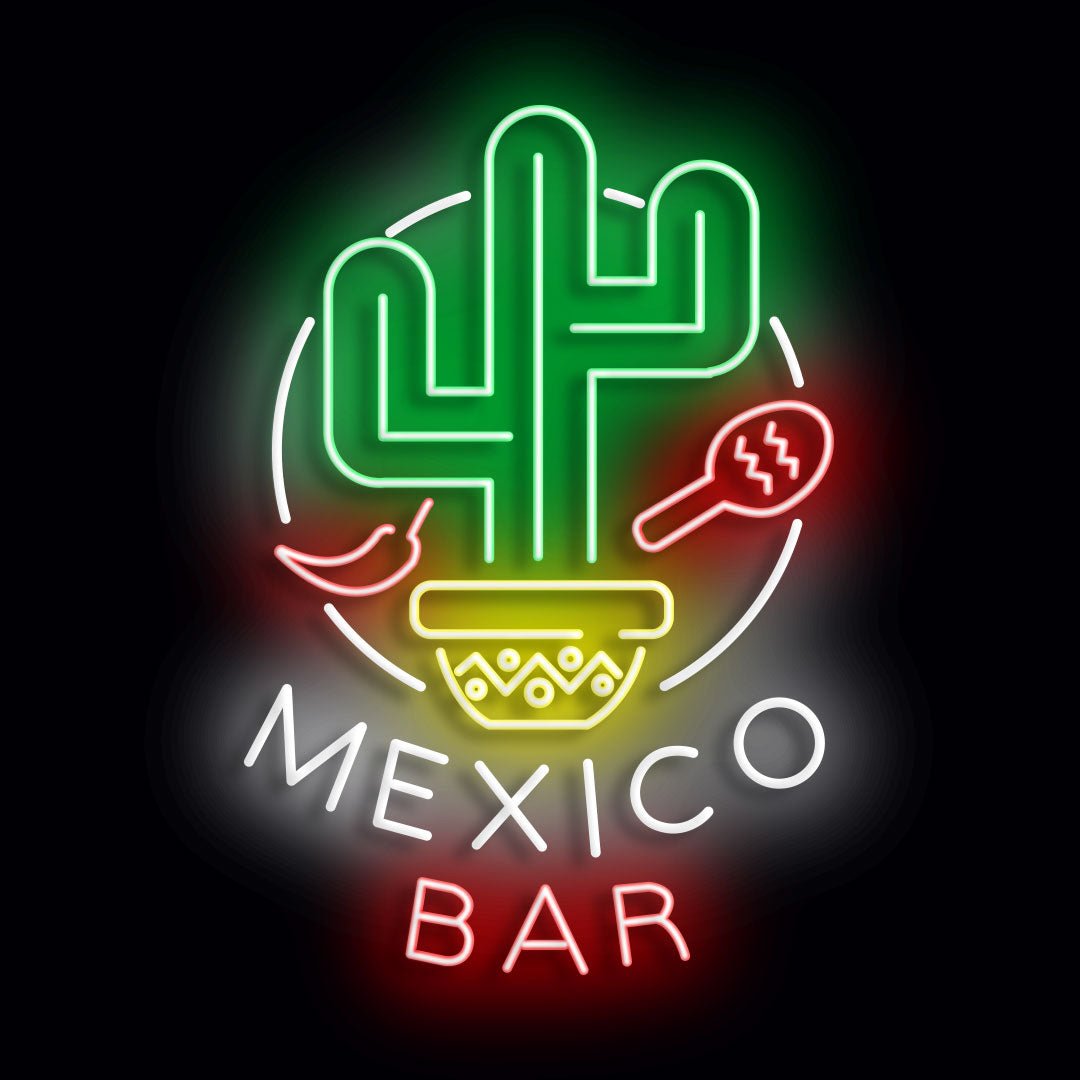Personalised LED Neon Sign MEXICO BAR - madaboutneon