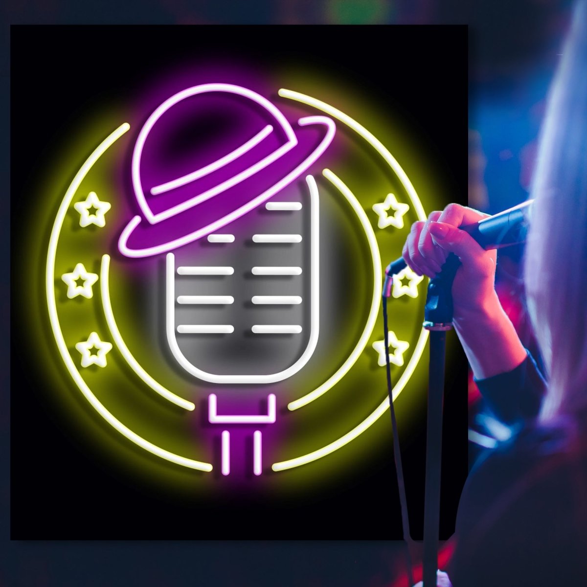 Personalised LED Neon Sign MICROPHONE - madaboutneon