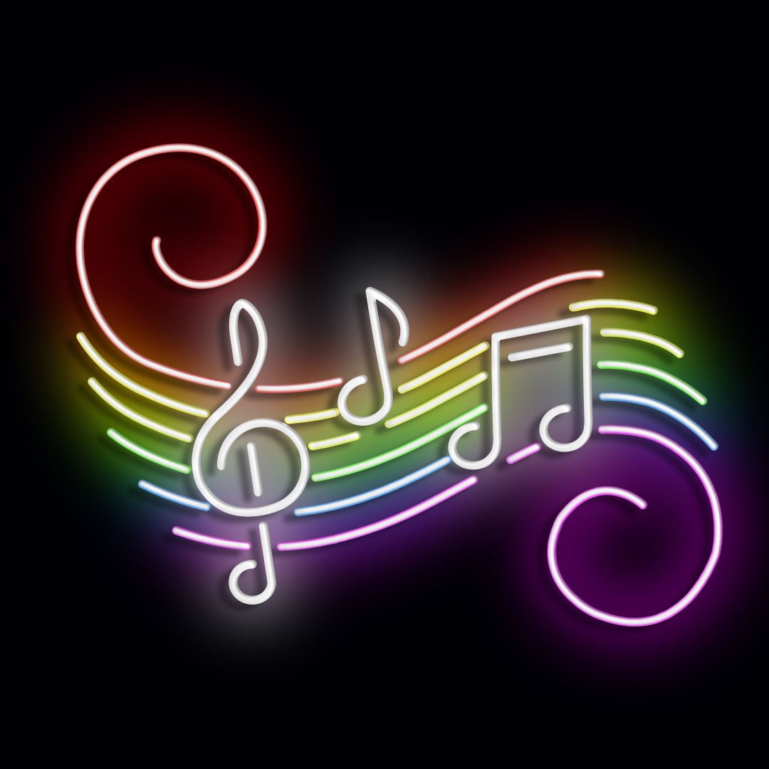 Personalised LED Neon Sign MUSIC NOTES - madaboutneon