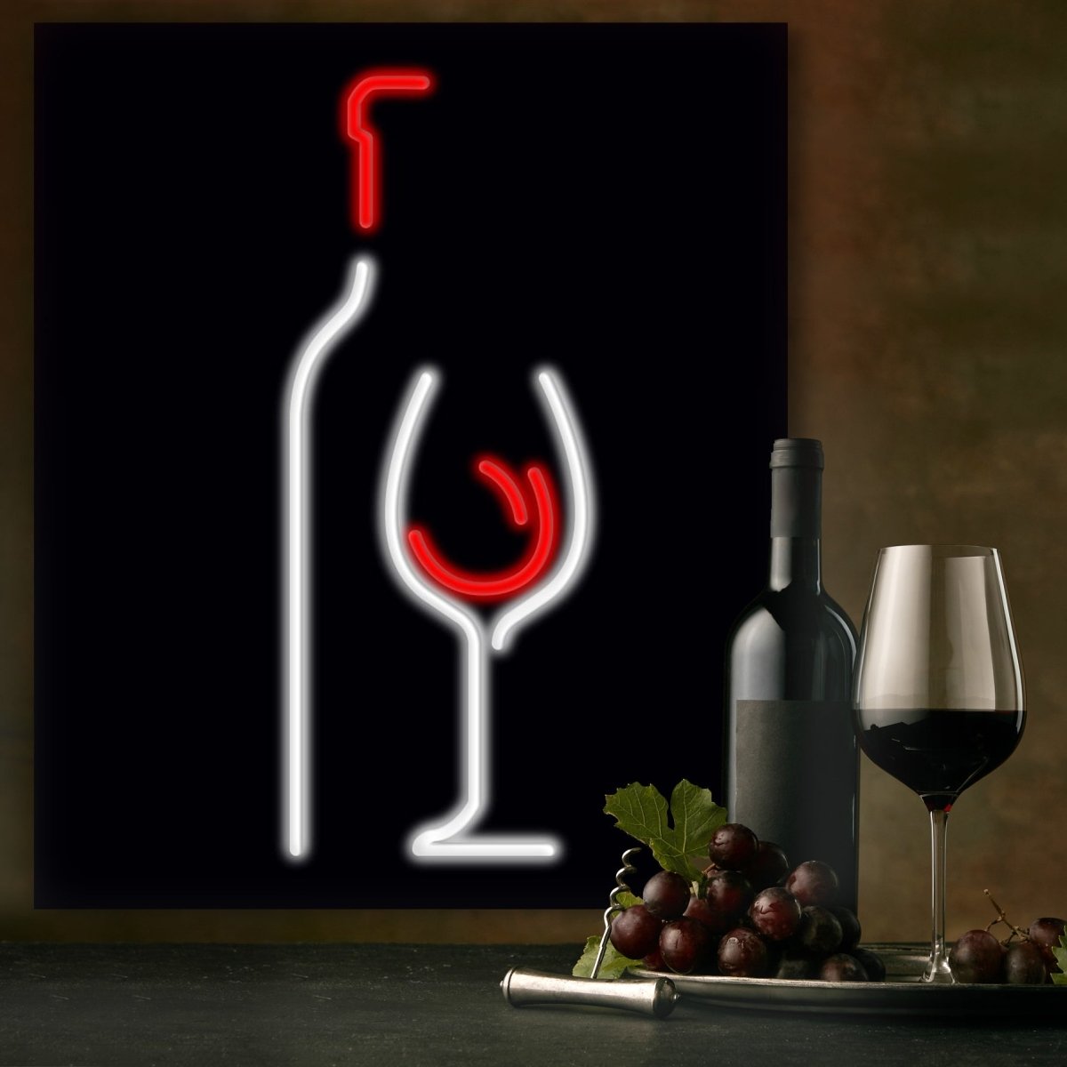 Personalised LED Neon Sign RED BOTTLE - madaboutneon