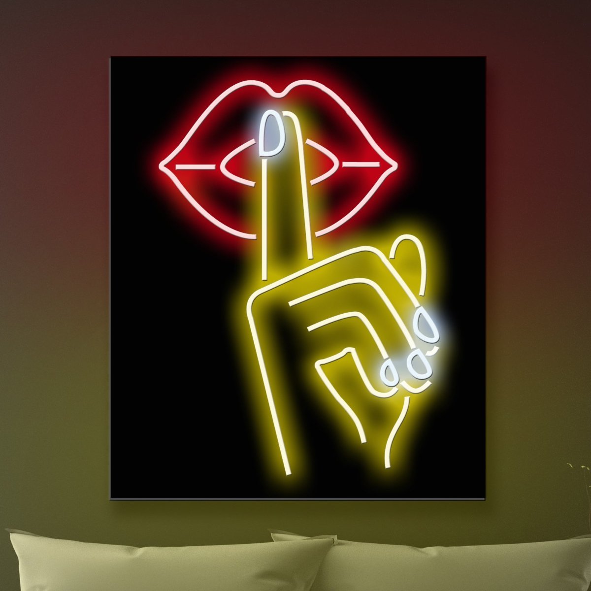 Personalised LED Neon Sign SHHHH 2 - madaboutneon