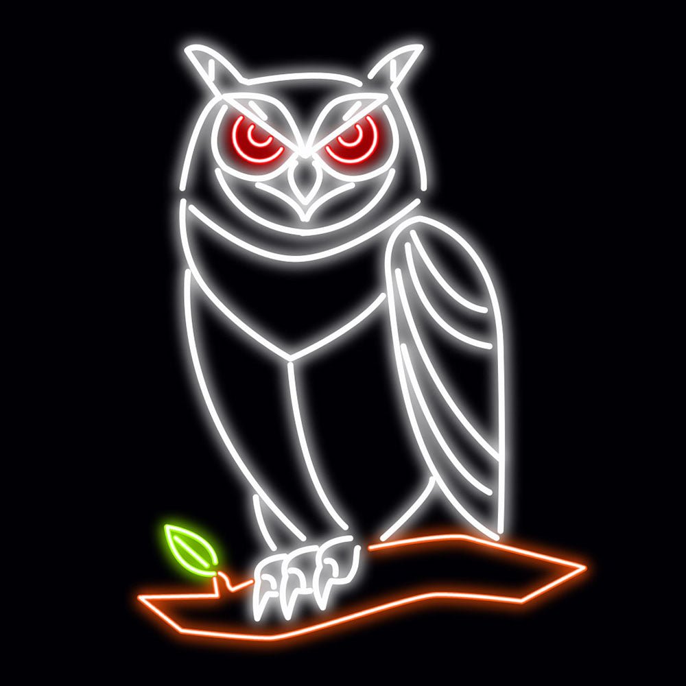 Personalised LED Neon Sign WHITE OWL - madaboutneon