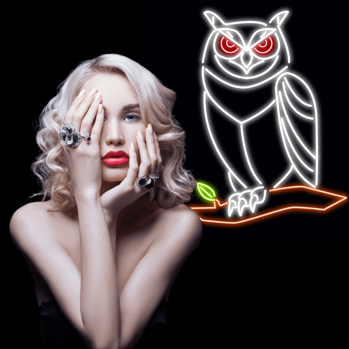 Personalised LED Neon Sign WHITE OWL - madaboutneon