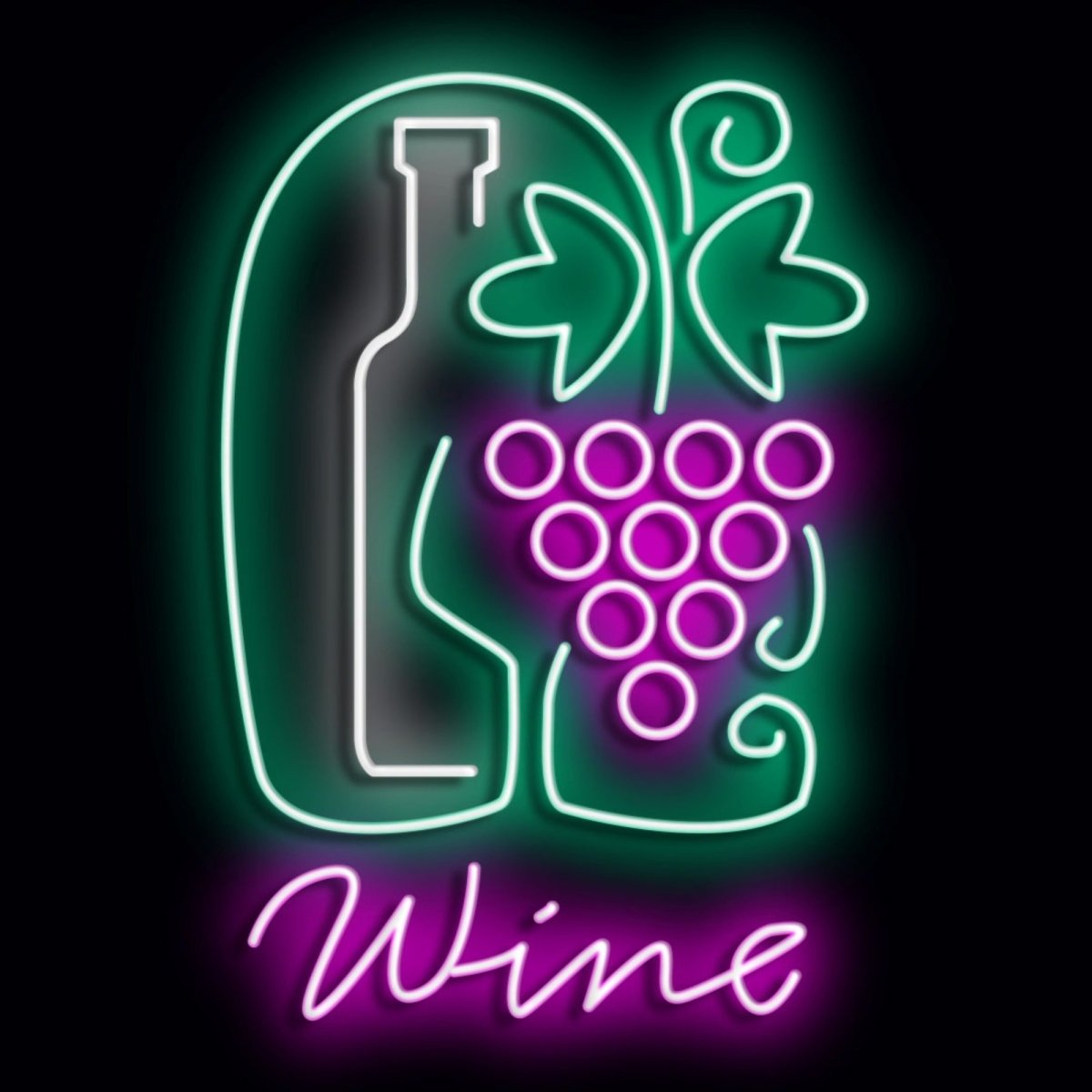 Personalised LED Neon Sign WINE 3 - madaboutneon